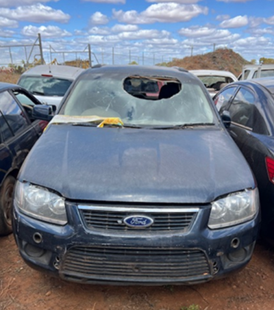 Impounded Vehicle: BLACK FORD Registration: N/A